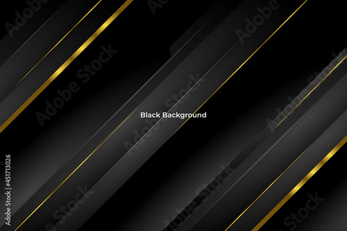 Abstract black background with modern golden luxury style