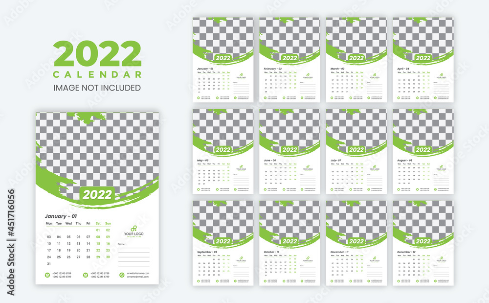 Calendar 2022 template planner vector diary in a minimalist style Calendar 2022 template planner vector diary in a minimalist style