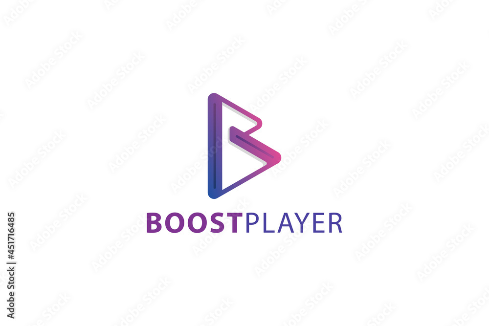 Letter B creative 3d modern boost player technological business logo Letter B creative 3d modern boost player technological business logo