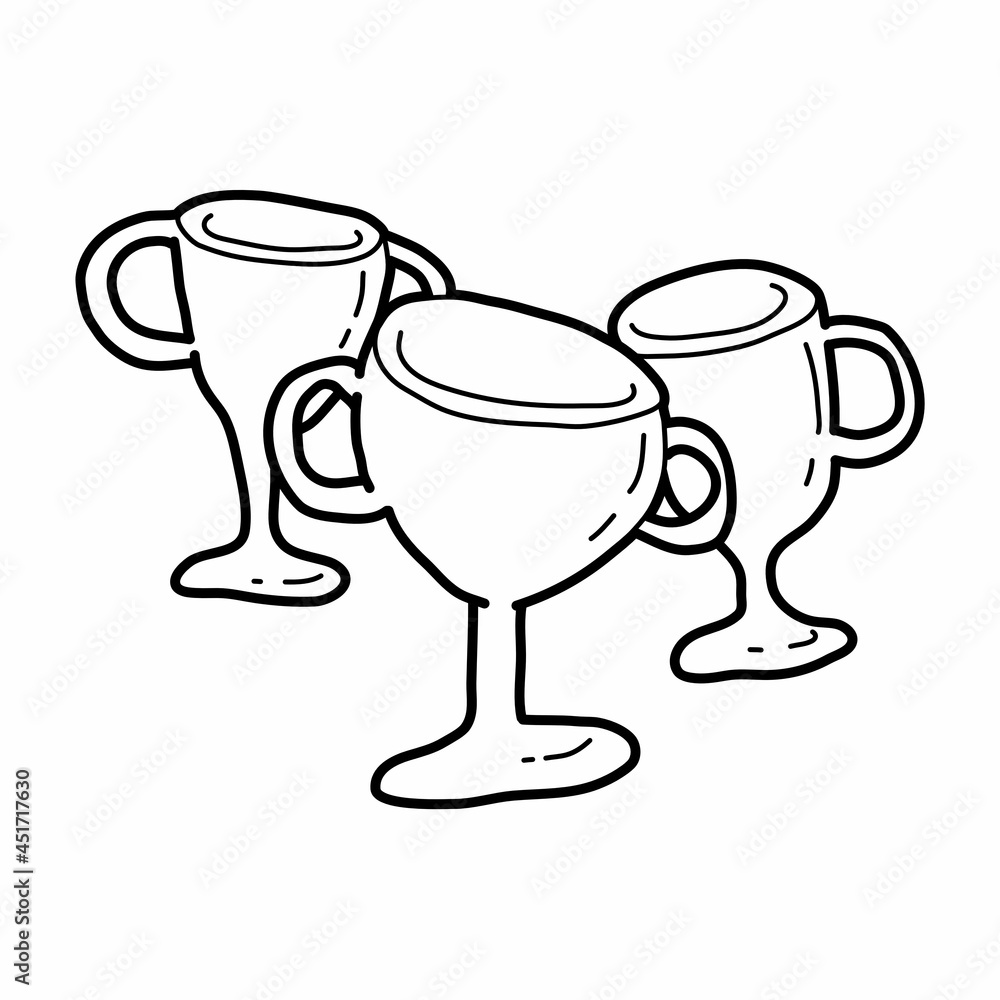 winner trophy championship lineart vector illustration icon design template with doodle hand drawn style for competition award and print coloring book winner trophy championship lineart vector illustration icon design template with doodle hand drawn style for competition award and print coloring book