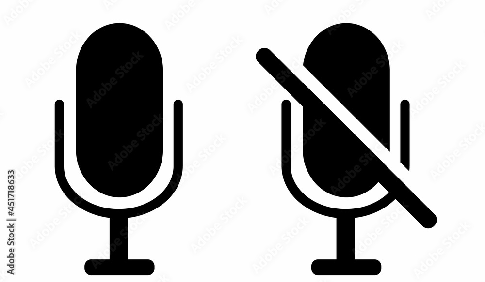 Microphone icons collection. Mute and unmute audio microphone. Web and mobile microphone set. Different microphones Microphone icons collection. Mute and unmute audio microphone. Web and mobile microphone set. Different microphones