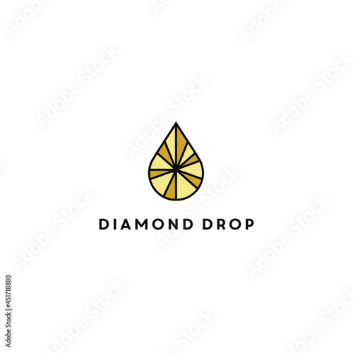 simple, clean, modern logo design with diamond and drop logo design vector icon illustration inspiration
