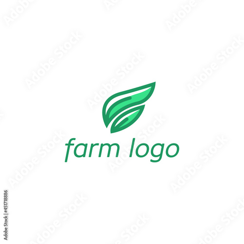 F like leaf logo design. simple, clean, modern logo. vector icon illustration inspiration