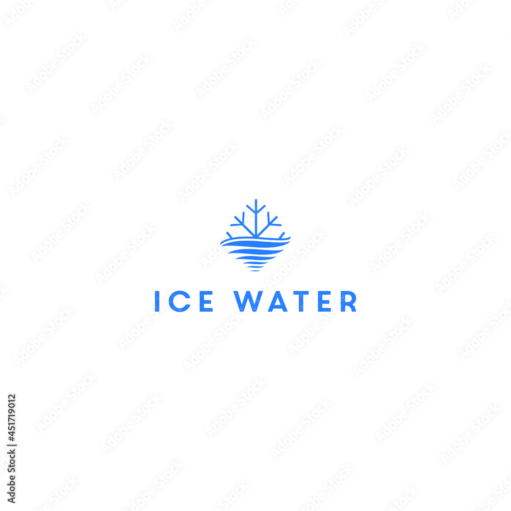 Simple, clean water and ice logo design. vector icon illustration inspiration