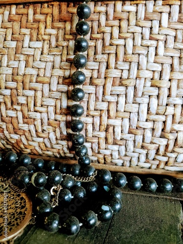 close up of a necklace