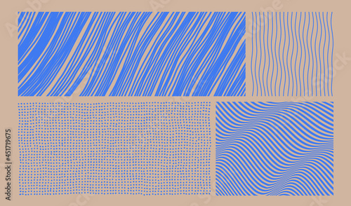 Irregular lines pattern in perspective. Geometric wallpaper with stripes. Strips similar to threads. Cover design template. Vector illustration.