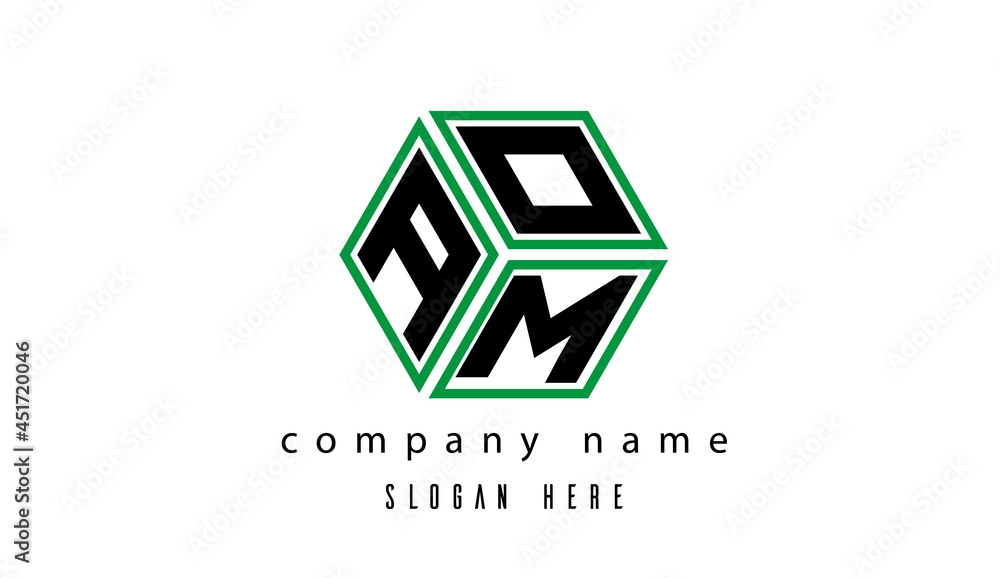 AOM polygon creative letter logo AOM polygon creative letter logo