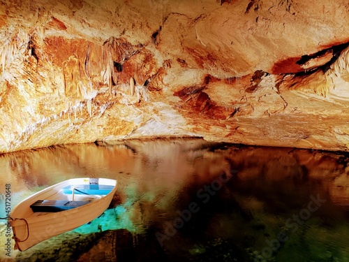 boating in a cave