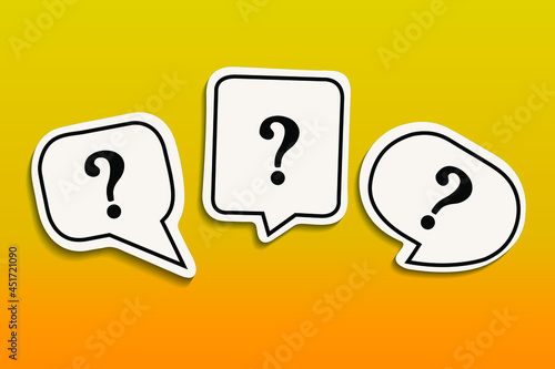 Question mark sign icon, vector illustration. Flat design style FAQ button. Asking questions. Ask for help. Question mark stamp. Need information. Query.