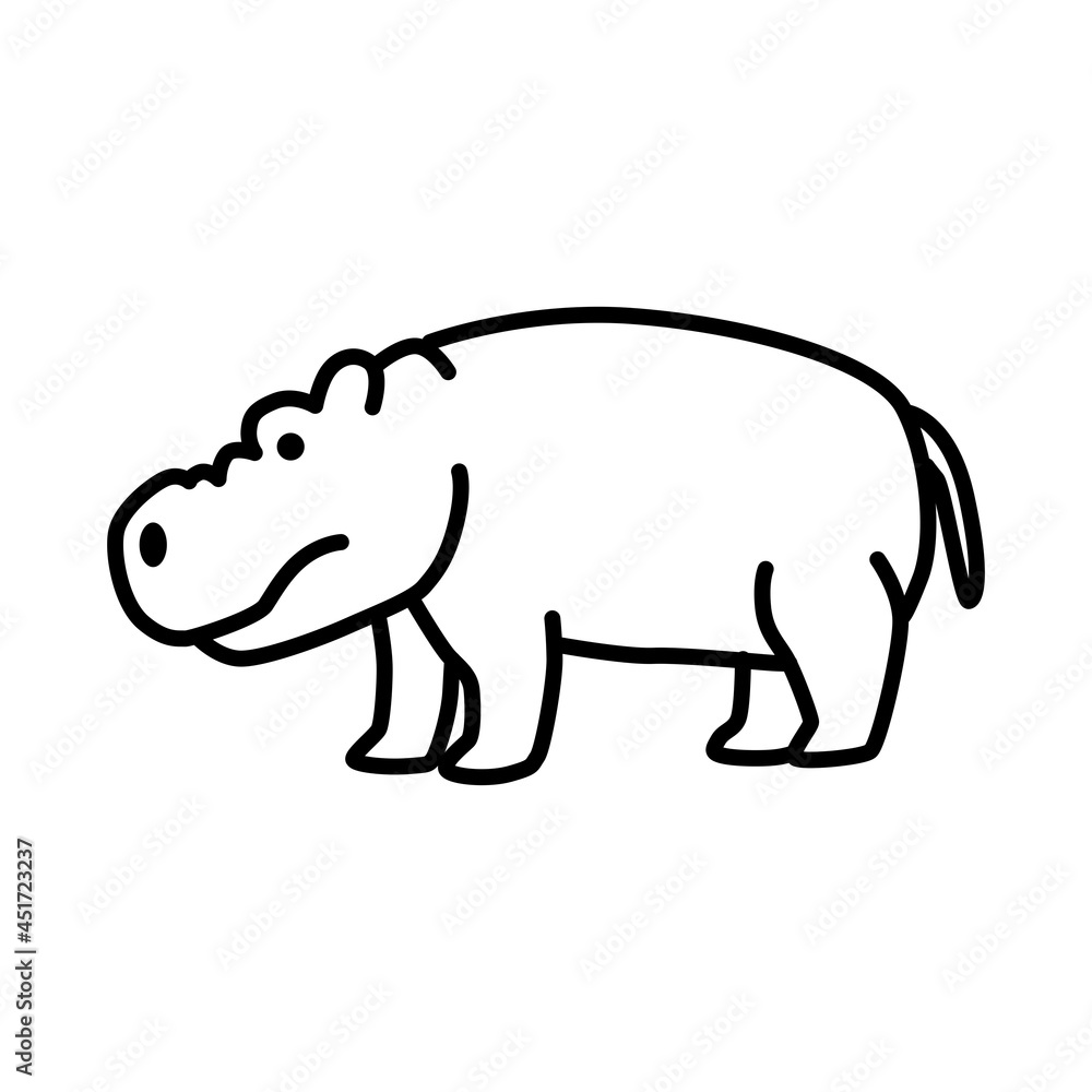 Outline figures of animal. Vector icon hippopotamus Outline figures of animal. Vector icon hippopotamus