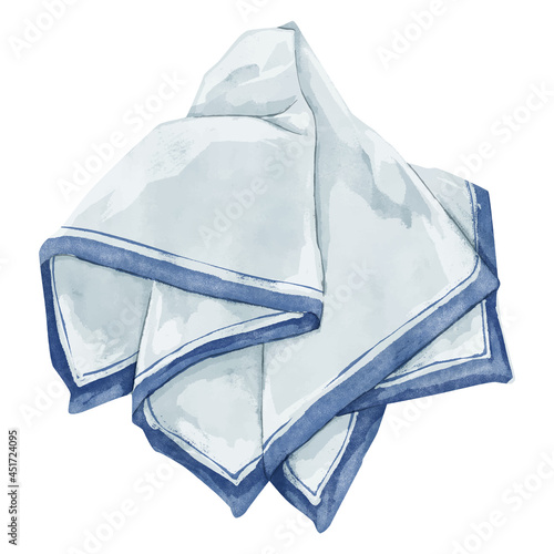 無造作ナフキンの手描き水彩風イラスト