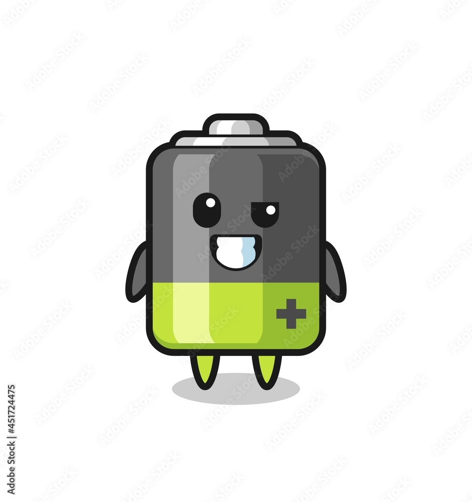 cute battery mascot with an optimistic face cute battery mascot with an optimistic face