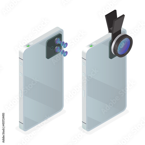 Mobile Photography Video Isometric Set