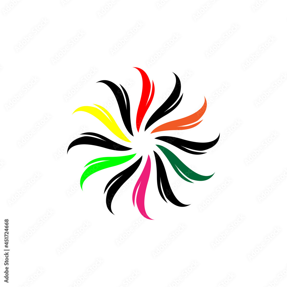 circular feathers in many colors icon logo circular feathers in many colors icon logo