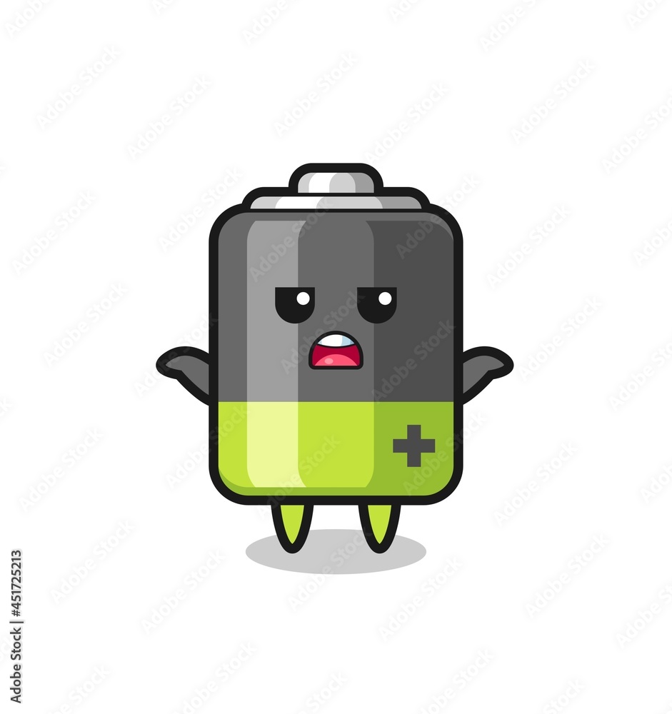 battery mascot character saying I do not know battery mascot character saying I do not know