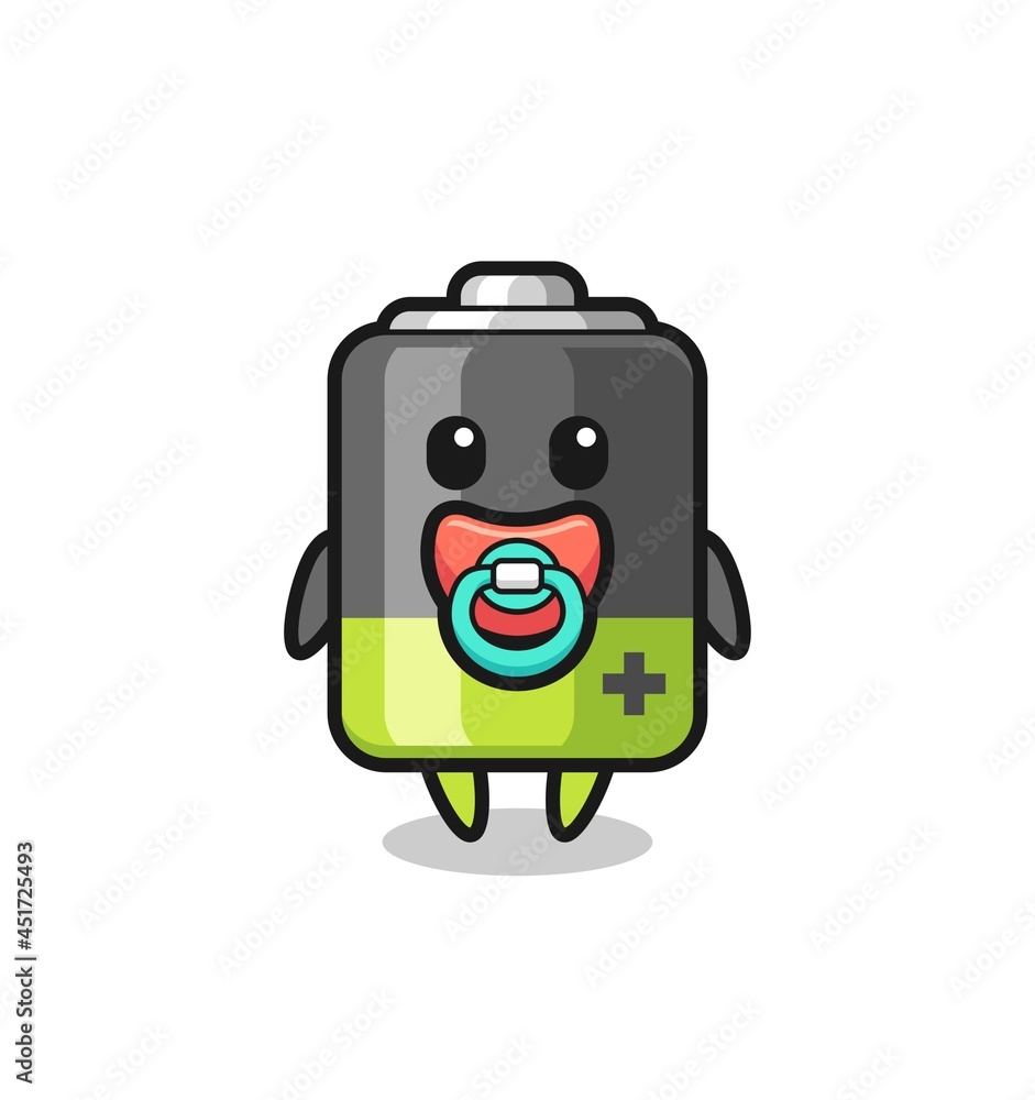 baby battery cartoon character with pacifier baby battery cartoon character with pacifier