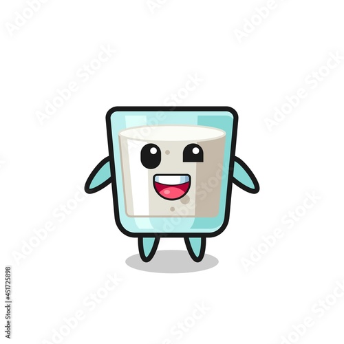 illustration of an milk character with awkward poses