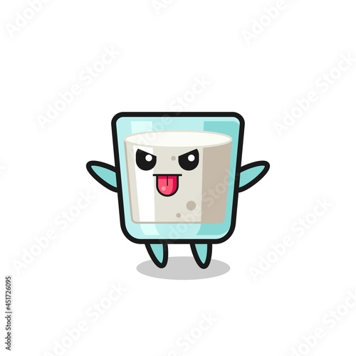 naughty milk character in mocking pose