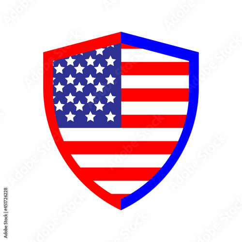 flag shield vector icon or logo