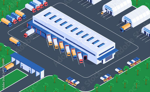 Logistics Warehousing Isometric View