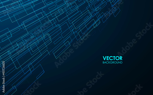 遠近感のある背景　ベクター素材　黒背景