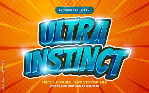 Ultra Instinct editable text effect cartoon comic template style halftone background