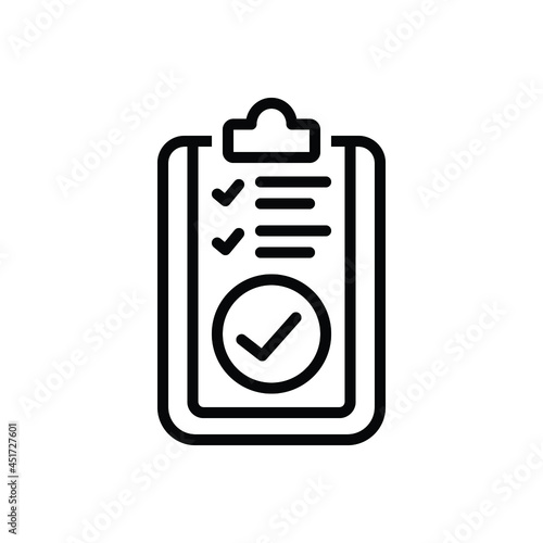 Black line icon for assessed