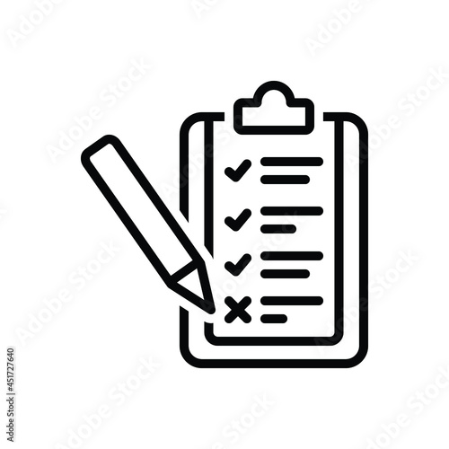 Black line icon for assessed