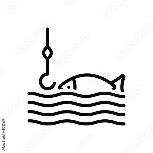 Black line icon for catch