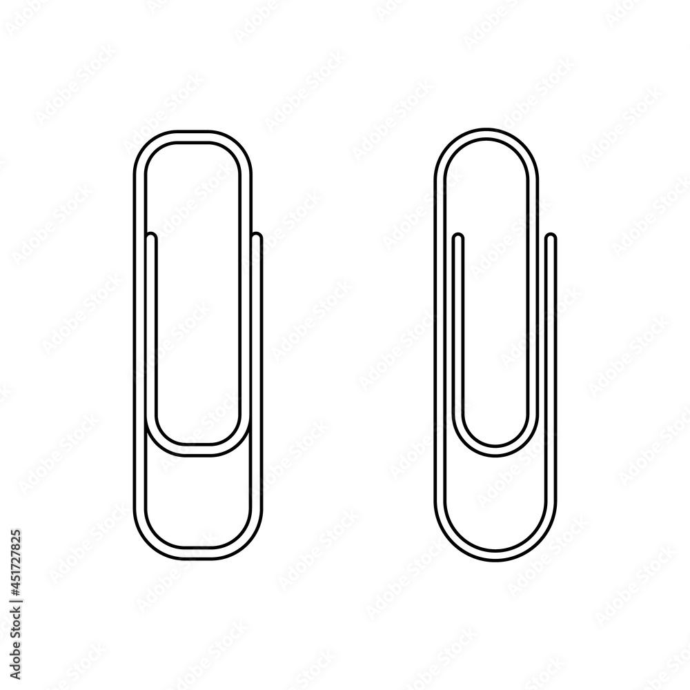 Document binder set. Isolated vector image of paper clip Document binder set. Isolated vector image of paper clip