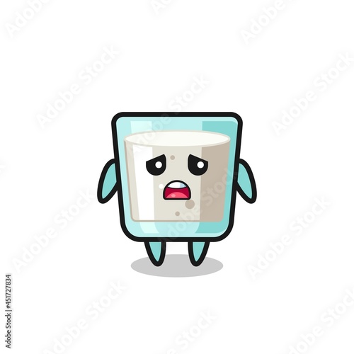 disappointed expression of the milk cartoon