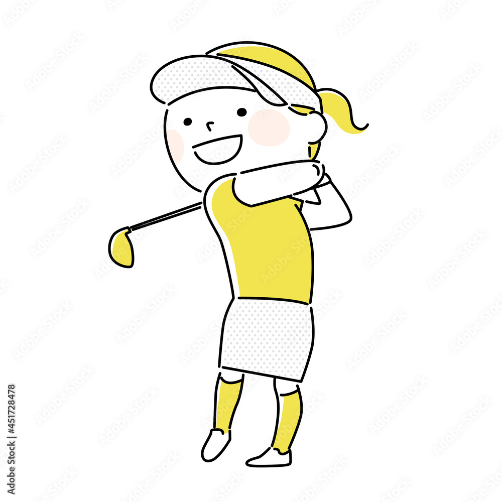 ゴルフのイラスト ゴルフクラブでスイングしてる若い女性 Stock Vector Adobe Stock ゴルフのイラスト ゴルフクラブでスイングしてる若い女性 Stock Vector Adobe Stock