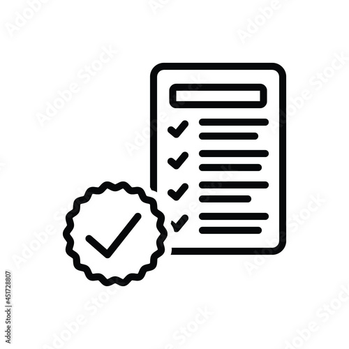 Black line icon for regulatory