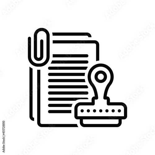 Black line icon for regulatory