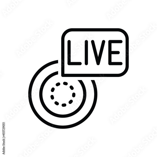 Black line icon for webcast