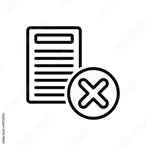 Black line icon for fail
