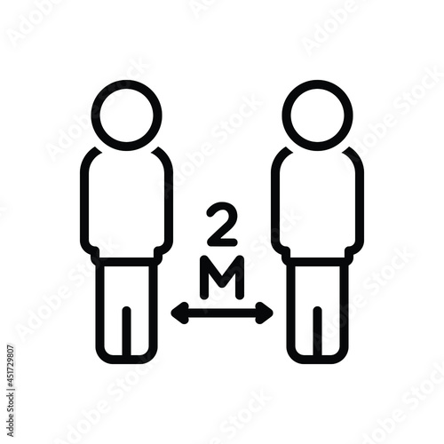 Black line icon for metres