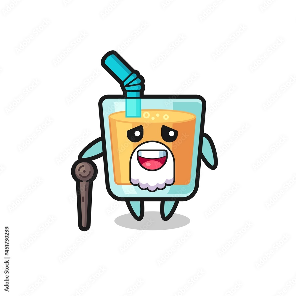 cute orange juice grandpa is holding a stick cute orange juice grandpa is holding a stick