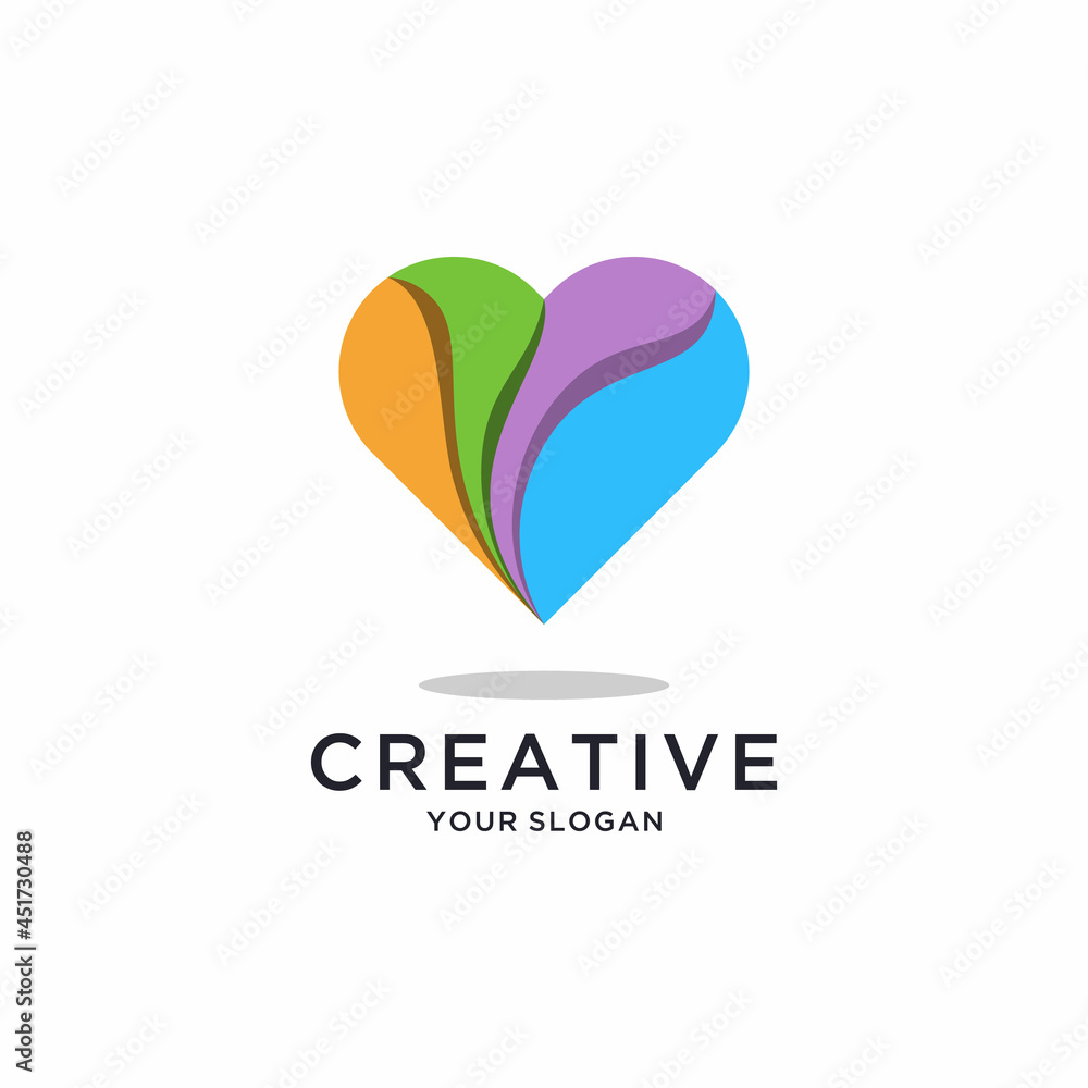 Creative colorful monogram initial letter m logo template