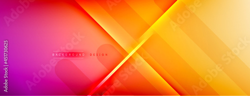 Abstract background - lines composition created with lights and shadows. Technology or business digital template. Trendy simple fluid color gradient abstract background with dynamic