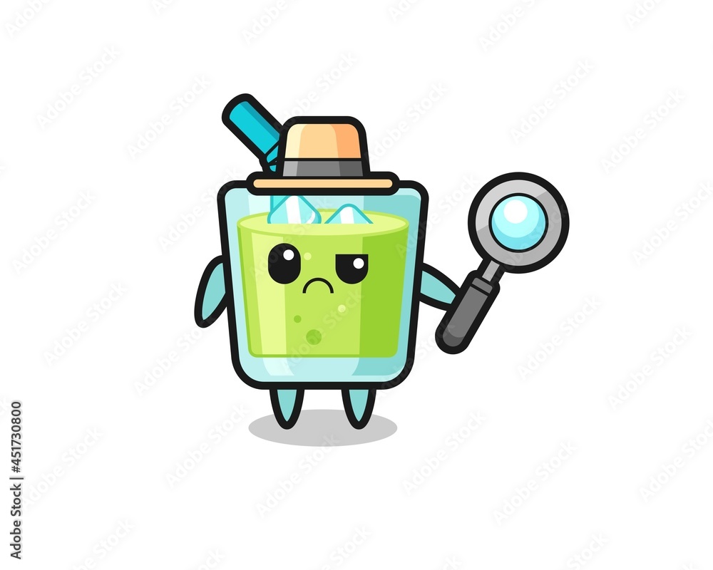 the mascot of cute melon juice as a detective the mascot of cute melon juice as a detective