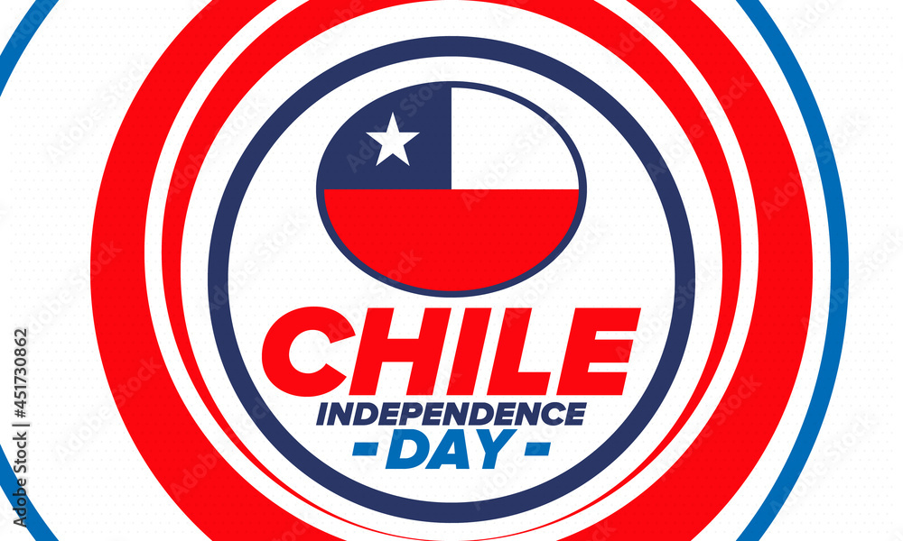 Chile Independence Day. Happy national holiday Fiestas Patrias. Freedom day. Celebrate annual in September 18. Chile flag. Patriotic chilean design. Poster, card, banner, template, background. Vector Chile Independence Day. Happy national holiday Fiestas Patrias. Freedom day. Celebrate annual in September 18. Chile flag. Patriotic chilean design. Poster, card, banner, template, background. Vector