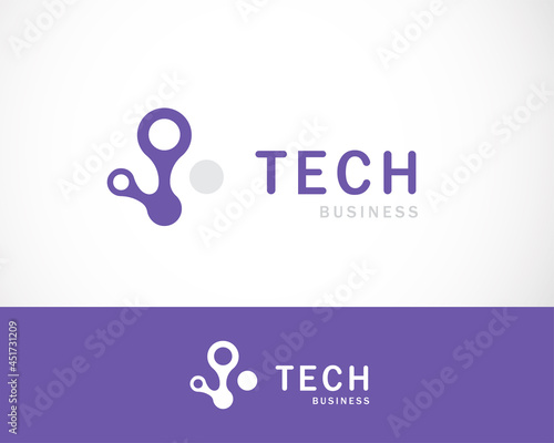 tech logo icon sign symbol molecule science logo lab app web