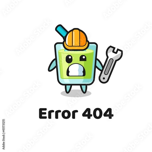 error 404 with the cute melon juice mascot