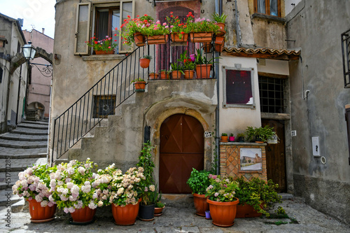 Front of an old house in San Giovanni in Fiore  a medieval town in the Cosenza province.