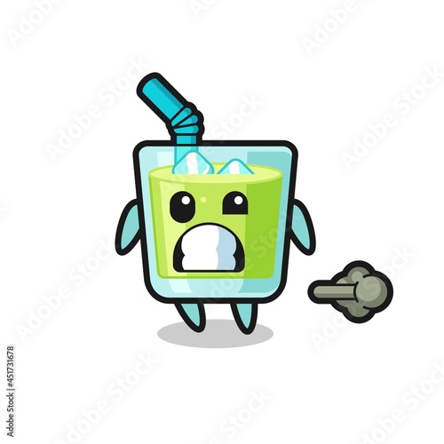 the illustration of the melon juice cartoon doing fart