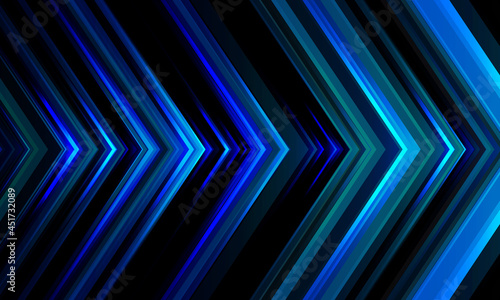 Abstract blue light arrow direction pattern design modern futuristic technology background vector