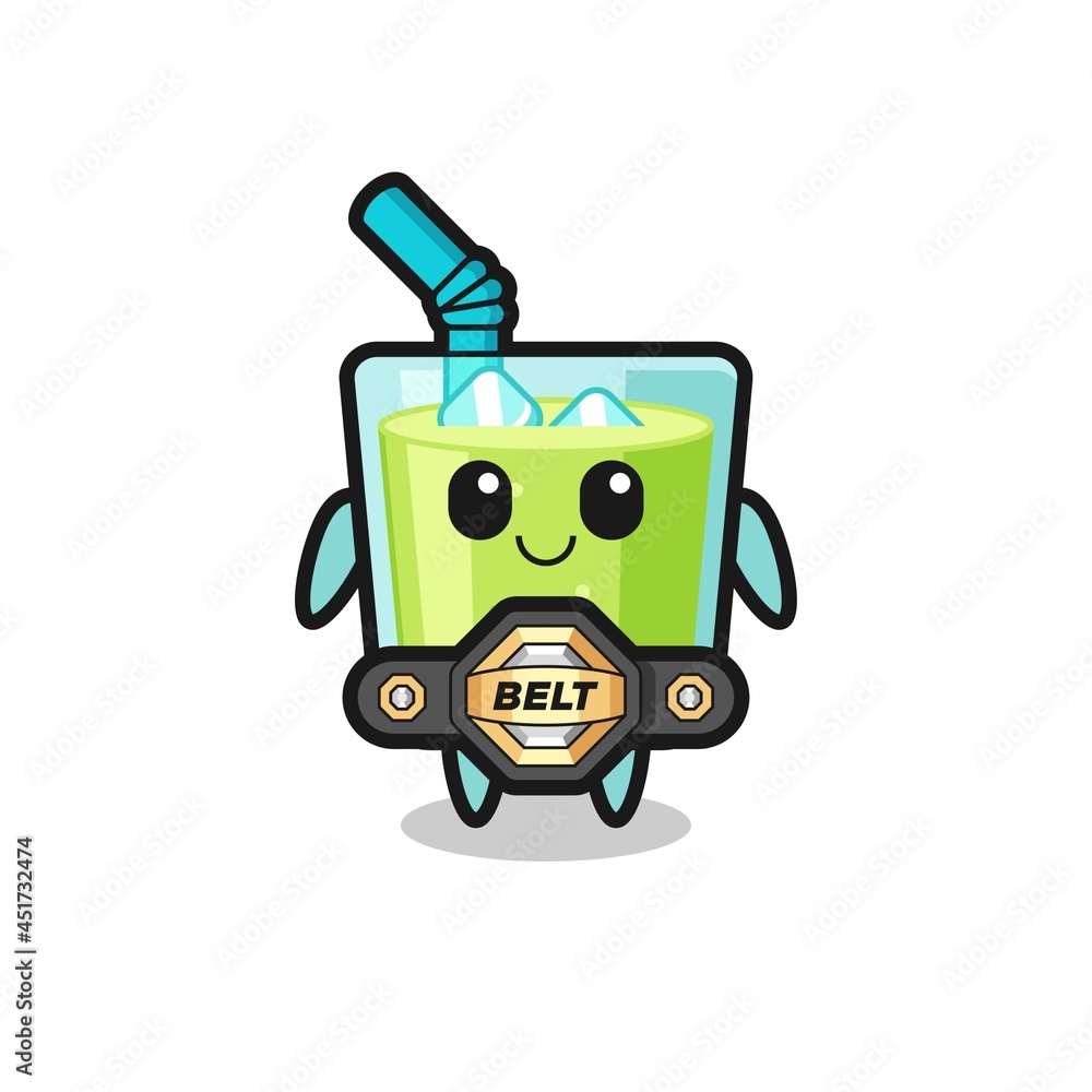 the MMA fighter melon juice mascot with a belt the MMA fighter melon juice mascot with a belt