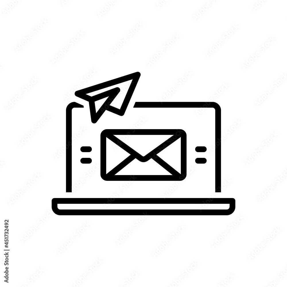Black line icon for sends Black line icon for sends