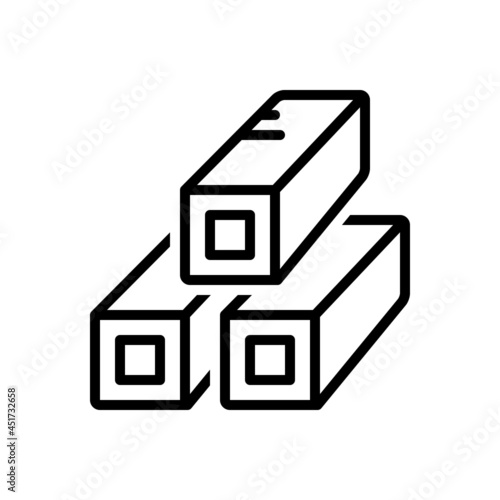 Black line icon for aluminium